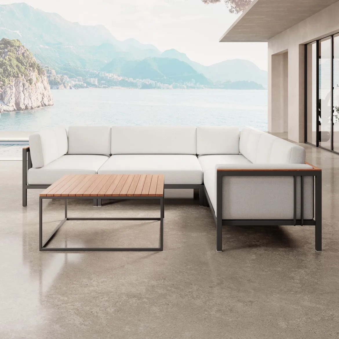 Euphoria – Ecklounge & Tisch aus Aluminium | Aevora™ Kollektion