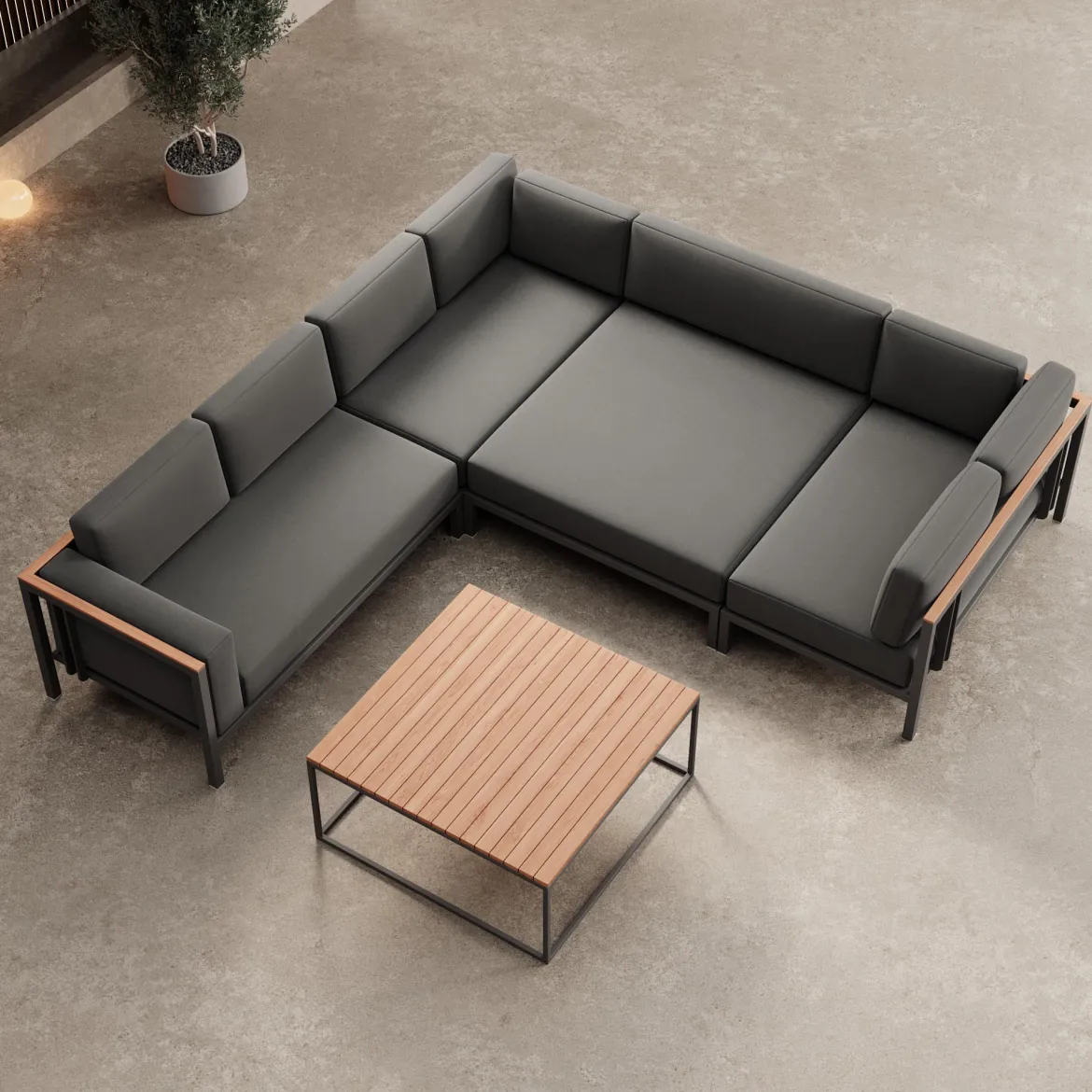 Euphoria – Ecklounge & Tisch aus Aluminium | Aevora™ Kollektion
