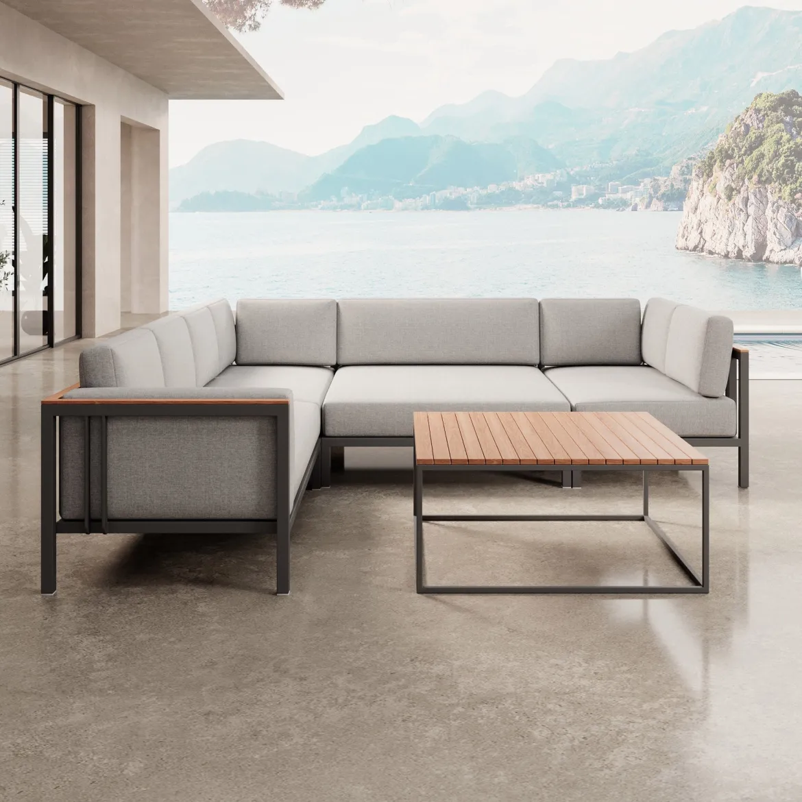 Euphoria – Ecklounge & Tisch aus Aluminium | Aevora™ Kollektion