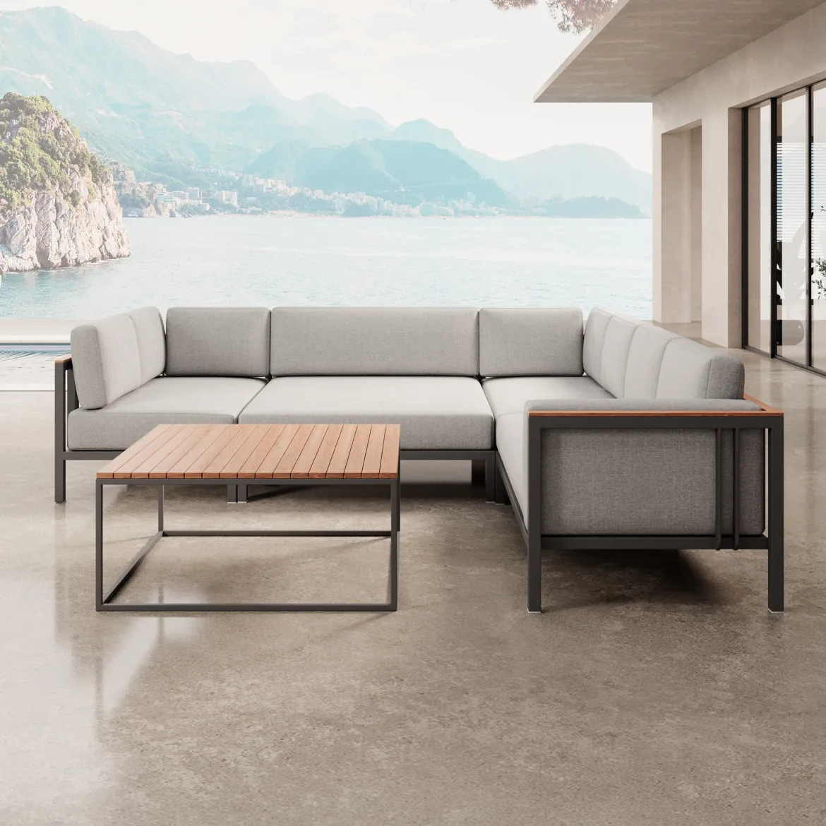 Euphoria – Ecklounge & Tisch aus Aluminium | Aevora™ Kollektion
