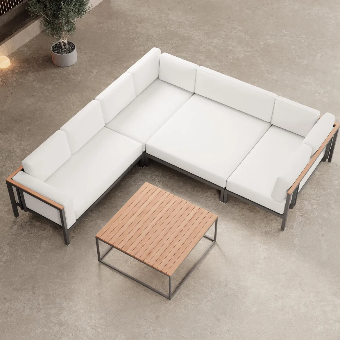 Euphoria – Ecklounge & Tisch aus Aluminium | Aevora™ Kollektion