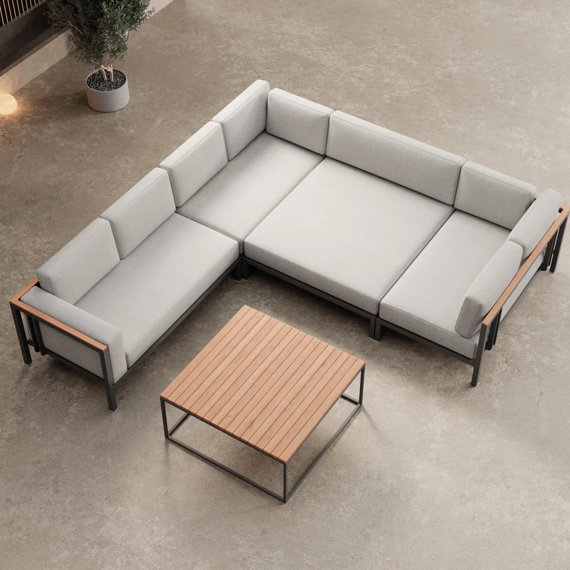 Euphoria – Ecklounge & Tisch aus Aluminium | Aevora™ Kollektion