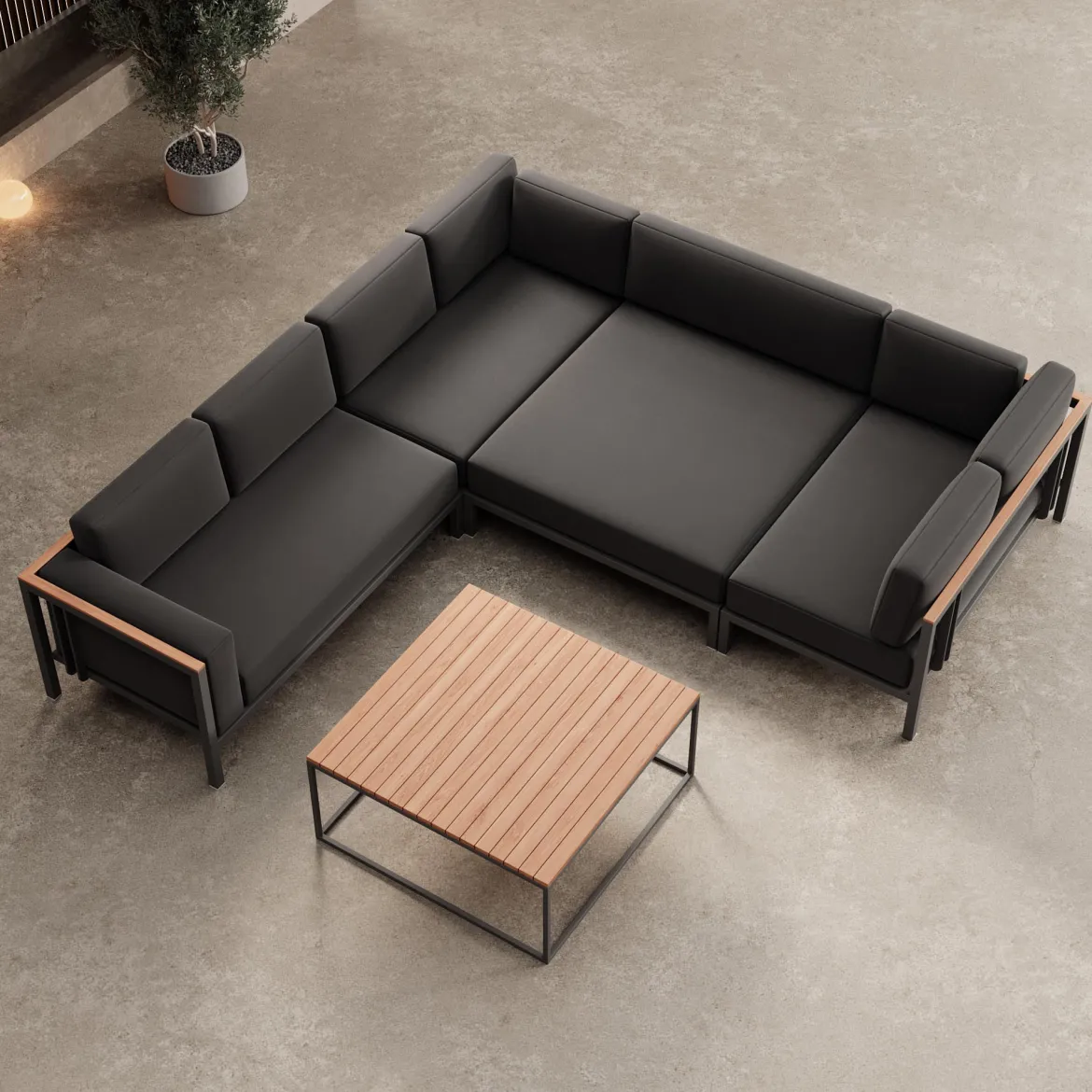 Euphoria – Ecklounge & Tisch aus Aluminium | Aevora™ Kollektion