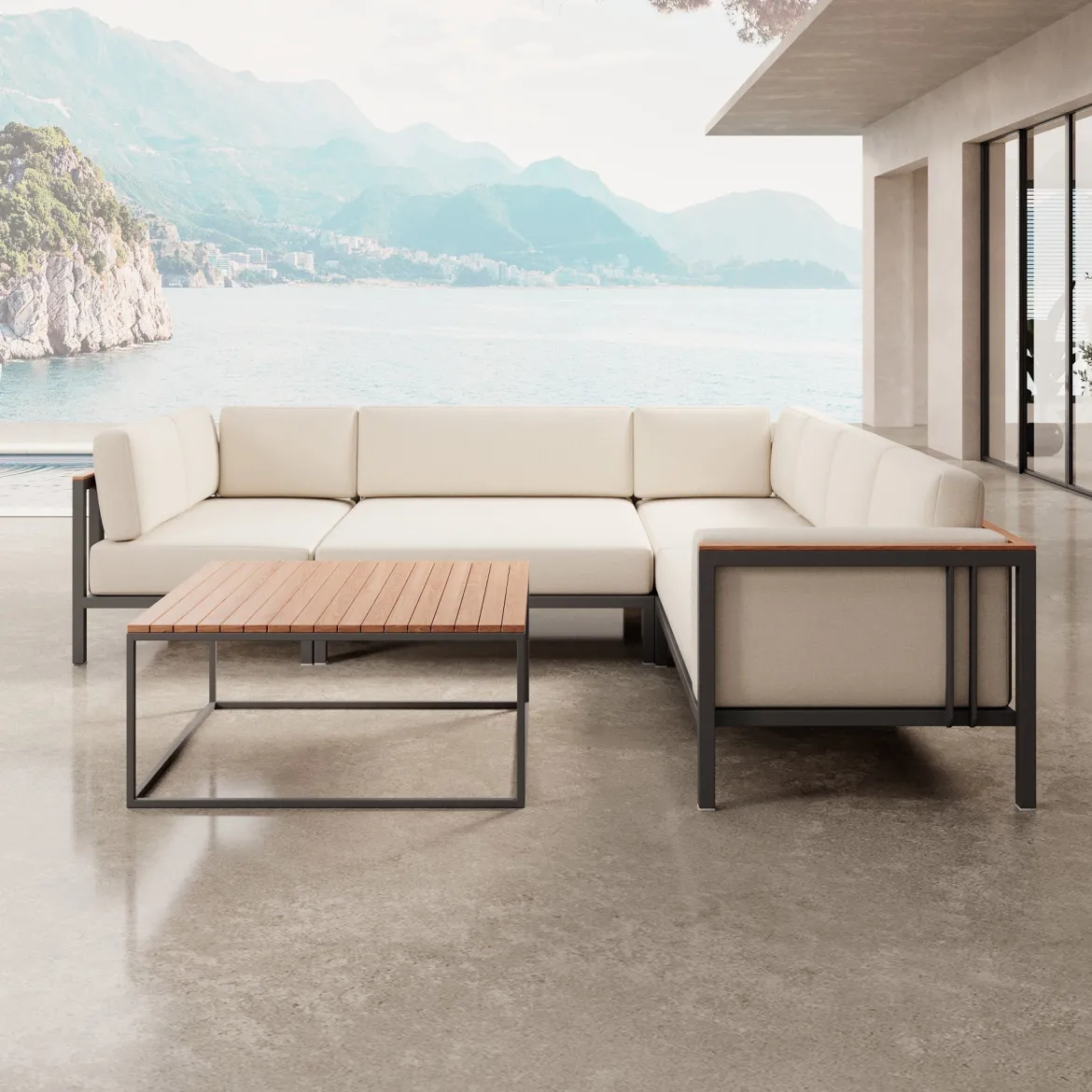 Euphoria – Ecklounge & Tisch aus Aluminium | Aevora™ Kollektion