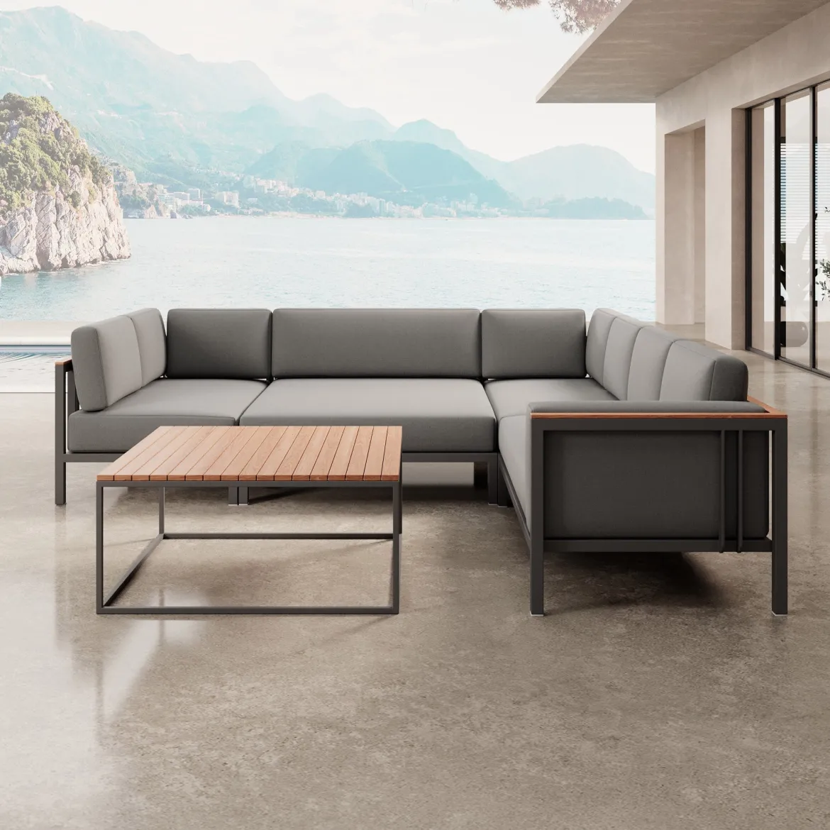 Euphoria – Ecklounge & Tisch aus Aluminium | Aevora™ Kollektion