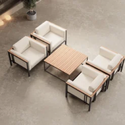 Euphoria – 4 Loungesessel & Tisch aus Aluminium | Aevora™ Kollektion