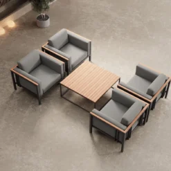 Euphoria – 4 Loungesessel & Tisch aus Aluminium | Aevora™ Kollektion