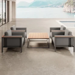 Euphoria – 4 Loungesessel & Tisch aus Aluminium | Aevora™ Kollektion