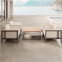 Euphoria – 4 Loungesessel & Tisch aus Aluminium | Aevora™ Kollektion
