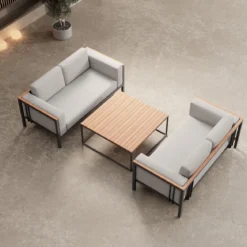 Euphoria – 2 Loungesofas & Tisch aus Aluminium | Aevora™ Kollektion
