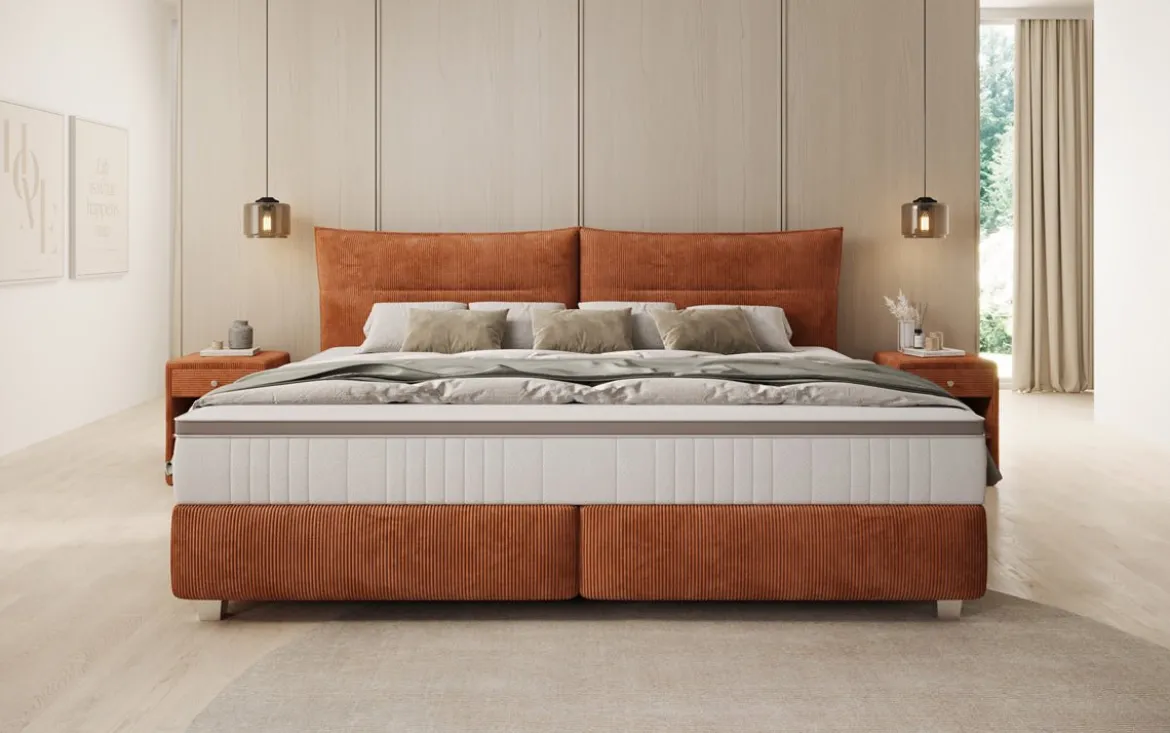 Familien Boxspringbett Aurelio in 220/240x200 in Cord