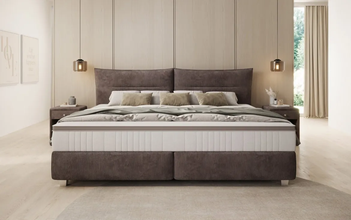 Familien Boxspringbett Aurelio in 220/240x200 in Cord