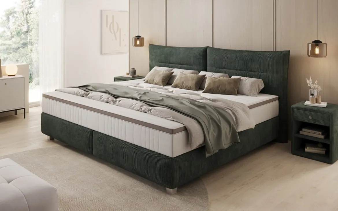 Familien Boxspringbett Aurelio in 220/240x200 in Cord