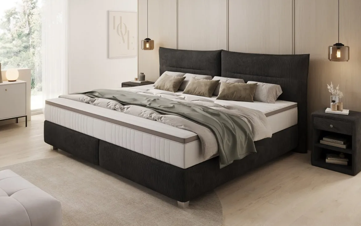 Familien Boxspringbett Aurelio in 220/240x200 in Cord