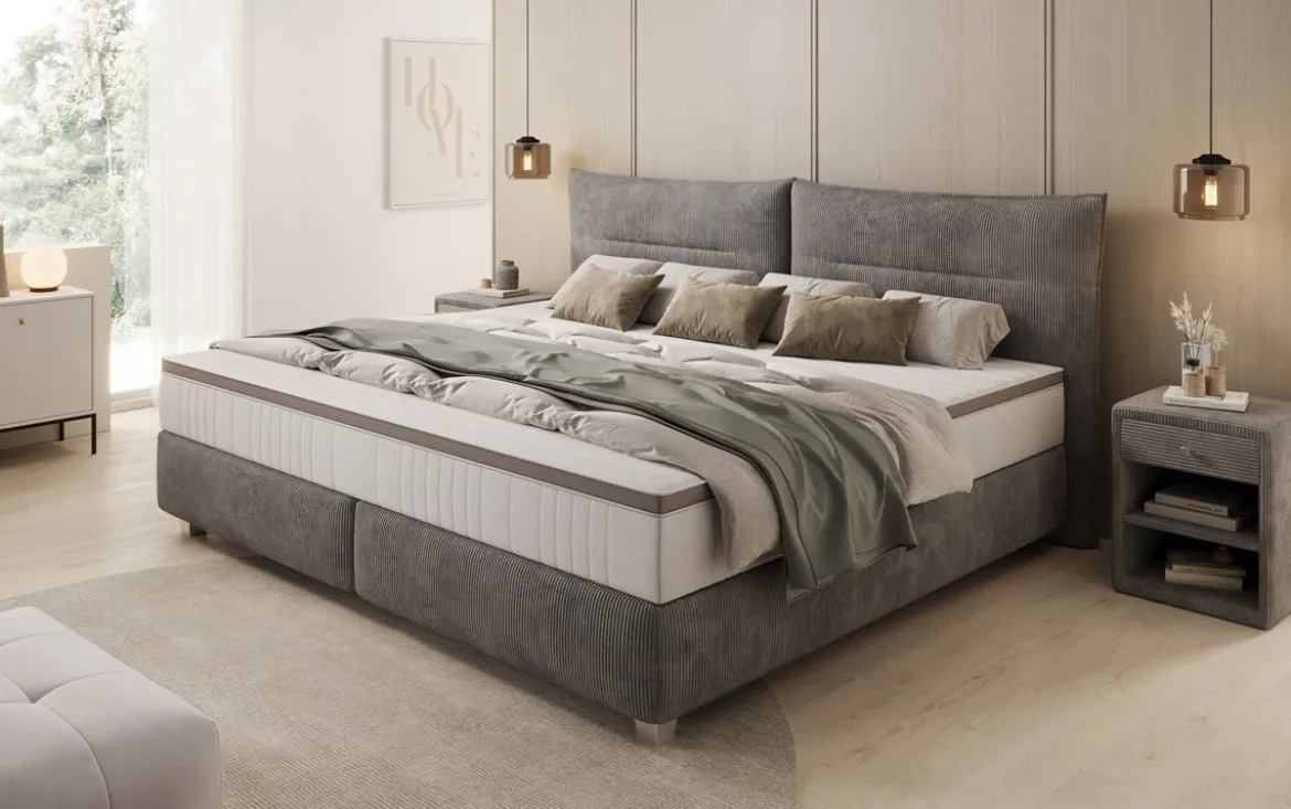Familien Boxspringbett Aurelio in 220/240x200 in Cord