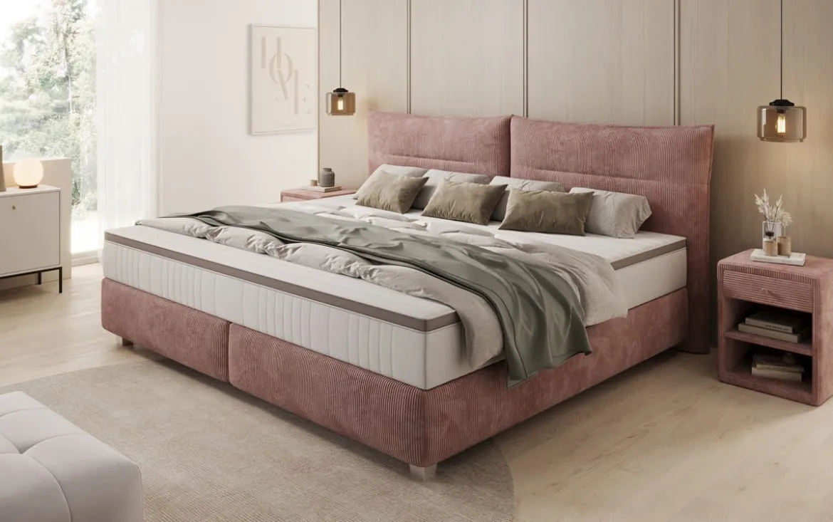 Familien Boxspringbett Aurelio in 220/240x200 in Cord
