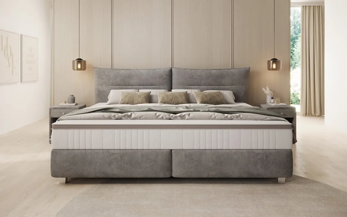Familien Boxspringbett Aurelio in 220/240x200 in Cord