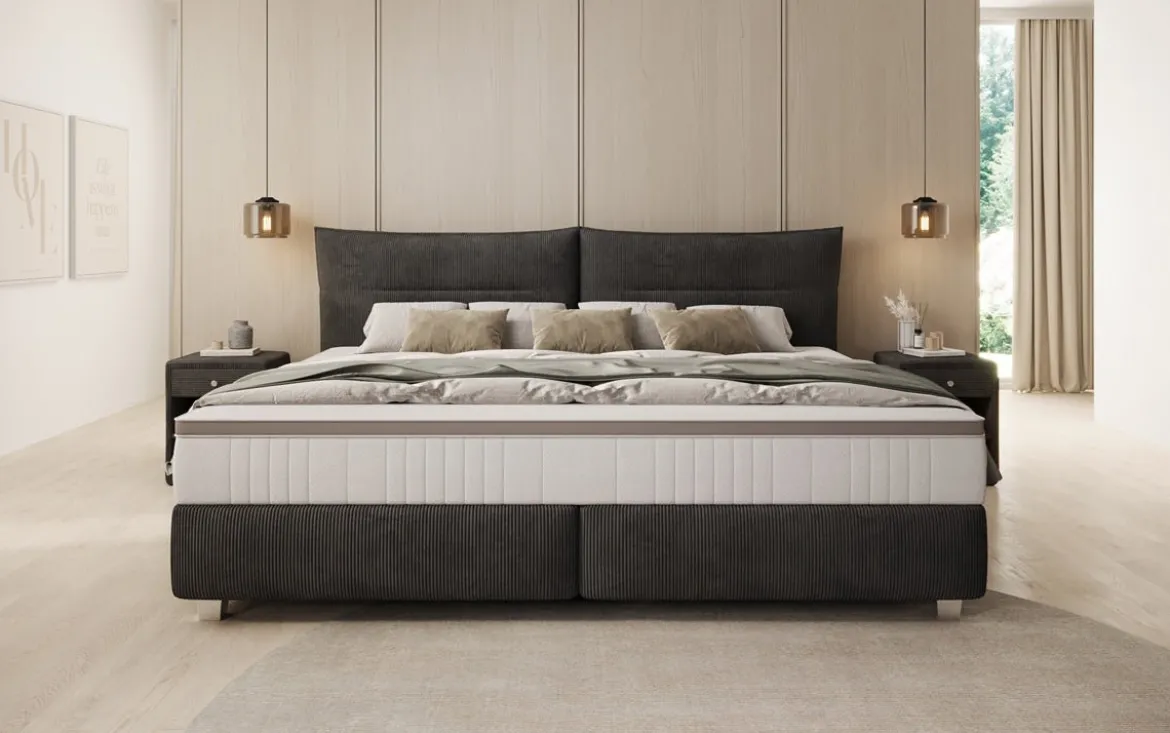 Familien Boxspringbett Aurelio in 220/240x200 in Cord