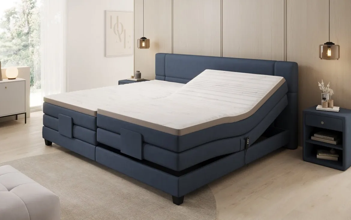 Familien Boxspringbett Noela 220/240x200 elektrisch verstellbar in Stoff