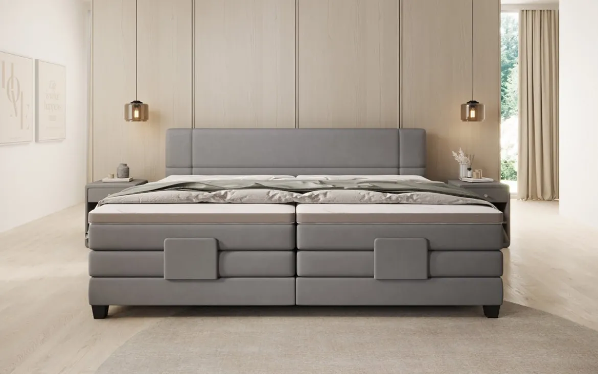 Familien Boxspringbett Noela 220/240x200 elektrisch verstellbar in Stoff