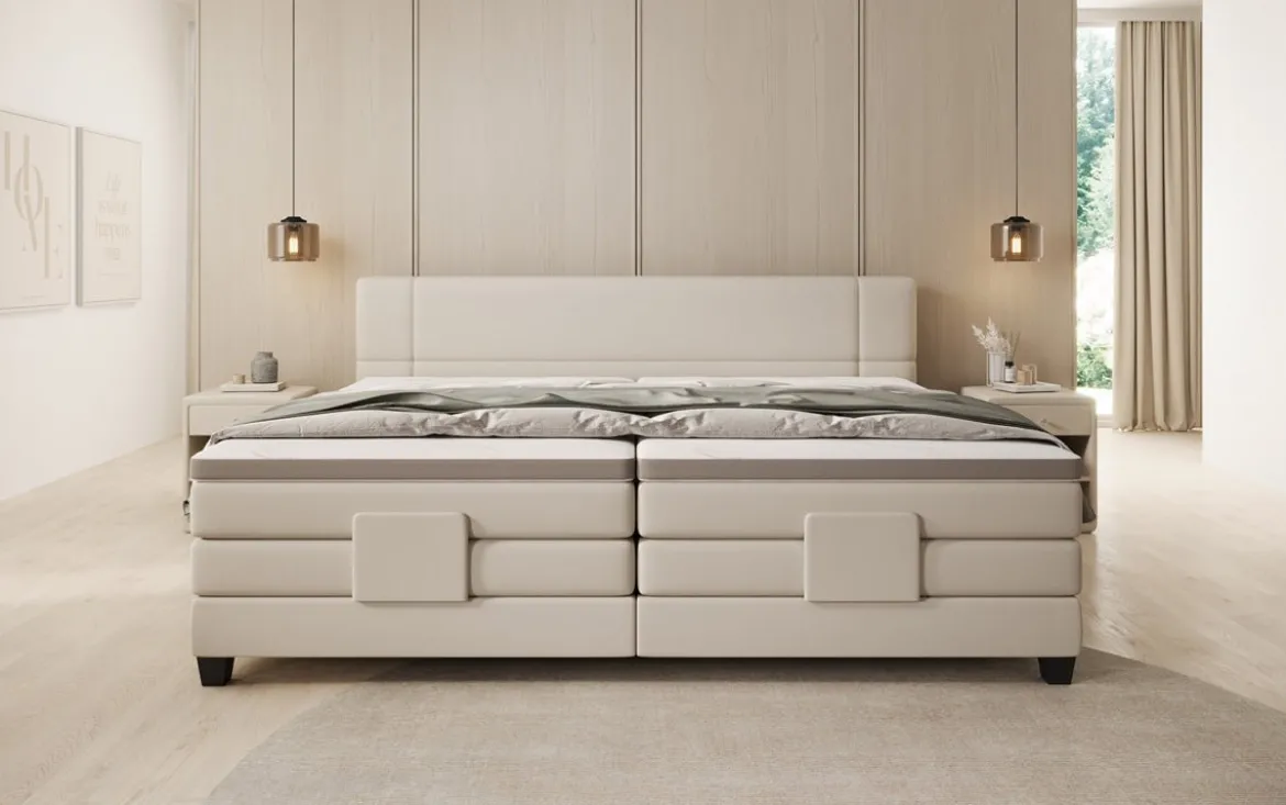 Familien Boxspringbett Noela 220/240x200 elektrisch verstellbar in Stoff