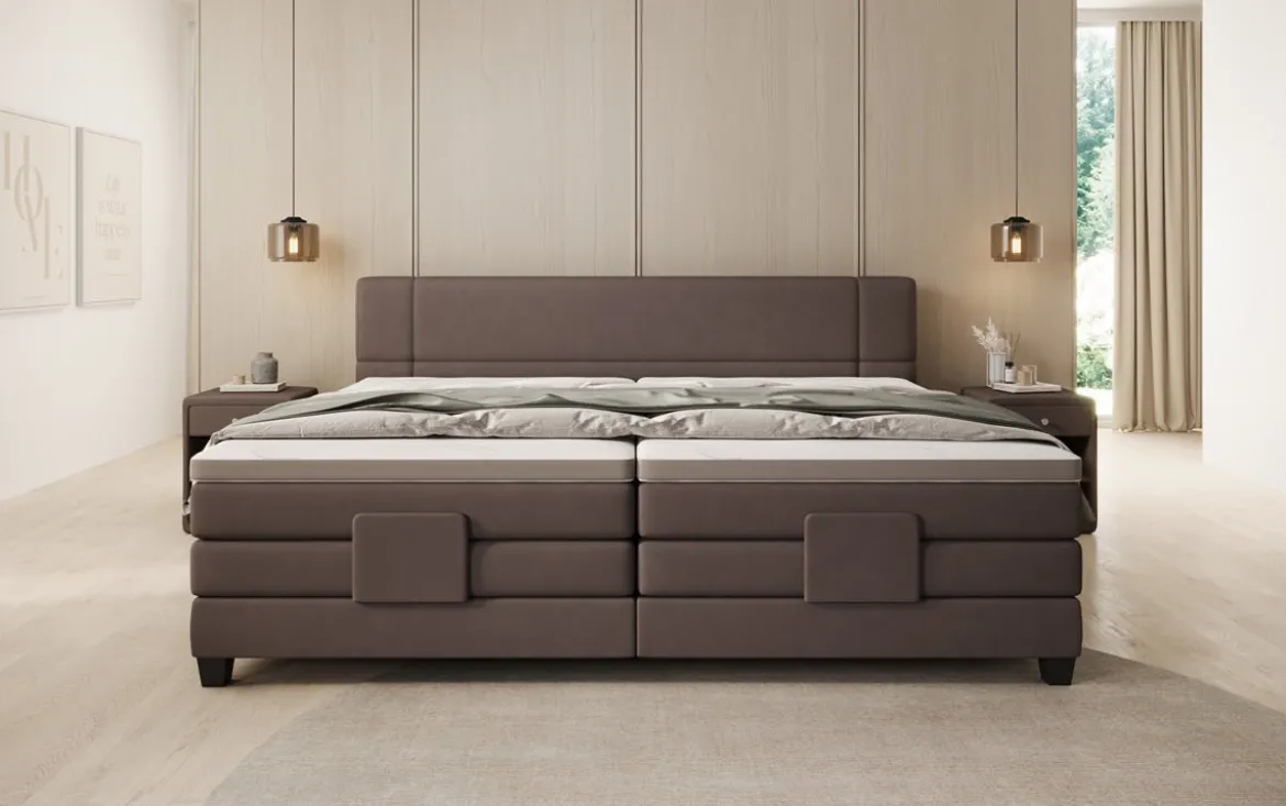 Familien Boxspringbett Noela 220/240x200 elektrisch verstellbar in Stoff