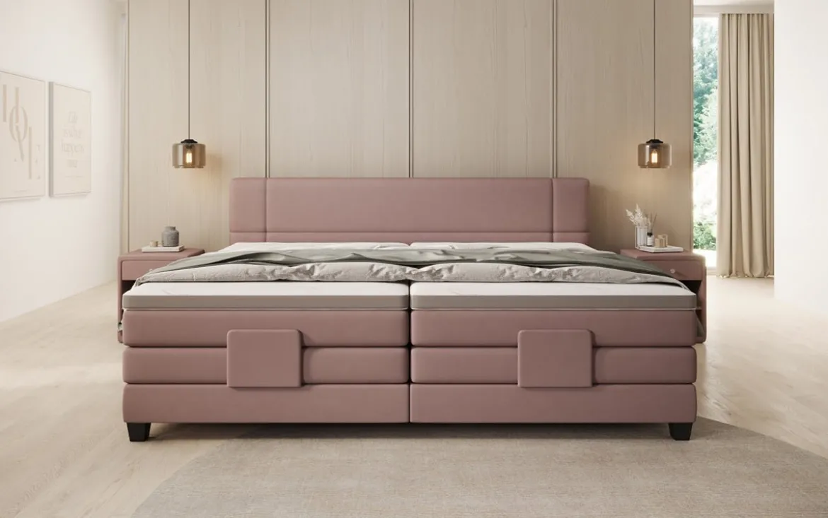 Familien Boxspringbett Noela 220/240x200 elektrisch verstellbar in Stoff
