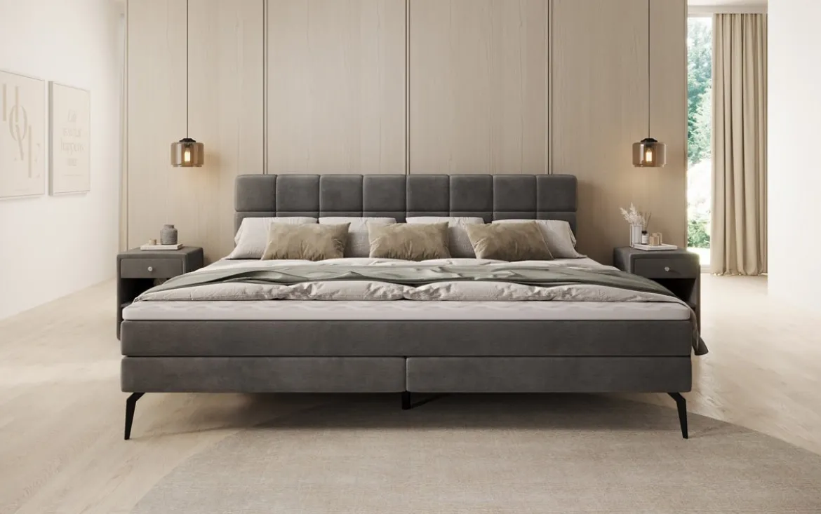 Familien Boxspringbett Savona – 220/240x200 in Samt