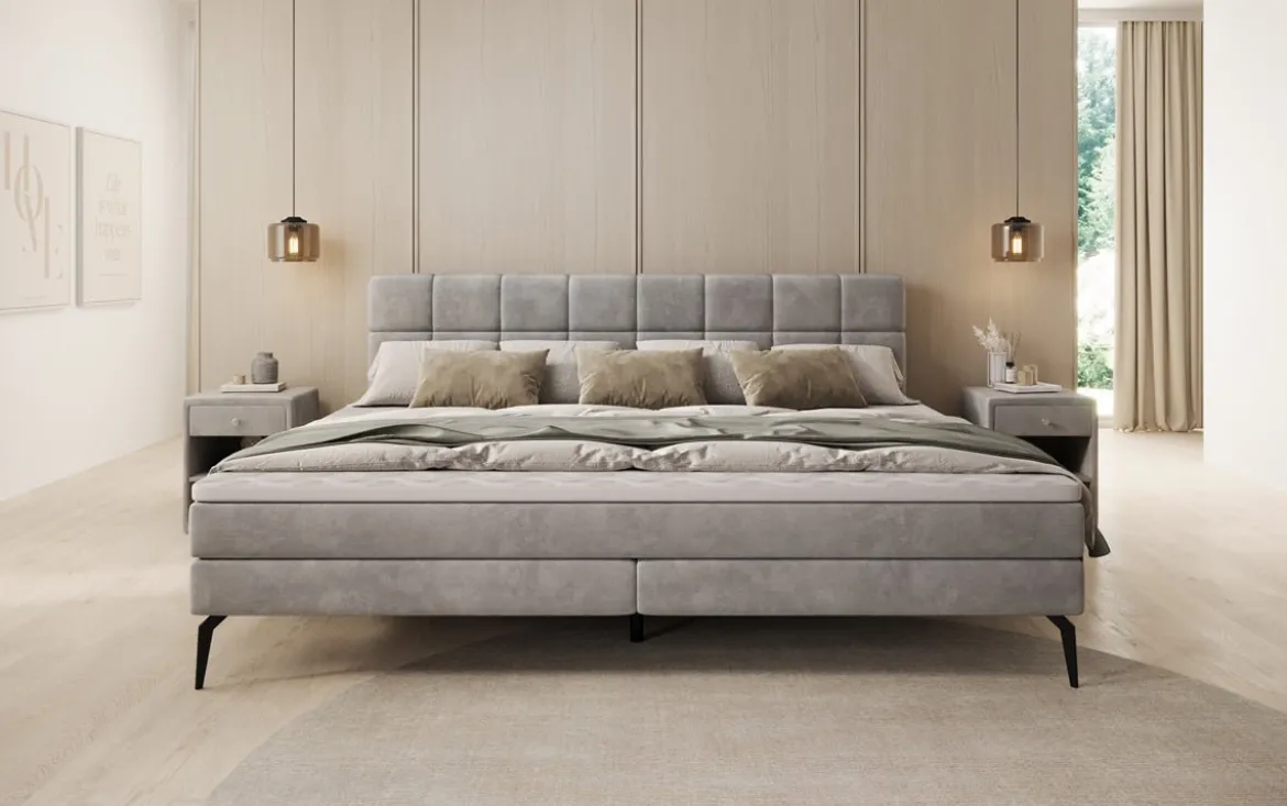 Familien Boxspringbett Savona – 220/240x200 in Samt