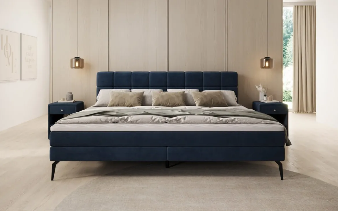 Familien Boxspringbett Savona – 220/240x200 in Samt