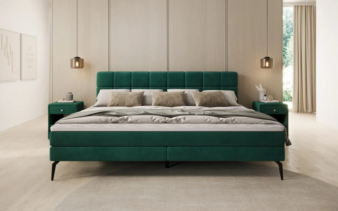 Familien Boxspringbett Savona – 220/240x200 in Samt