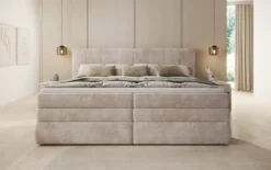 Familien Boxspringbett Stella in 220/240x200 mit Stauraum in Cord