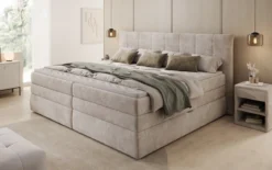 Familien Boxspringbett Stella in 220/240x200 mit Stauraum in Cord