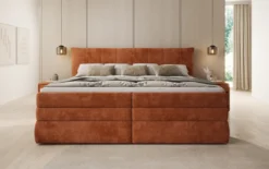 Familien Boxspringbett Stella in 220/240x200 mit Stauraum in Cord