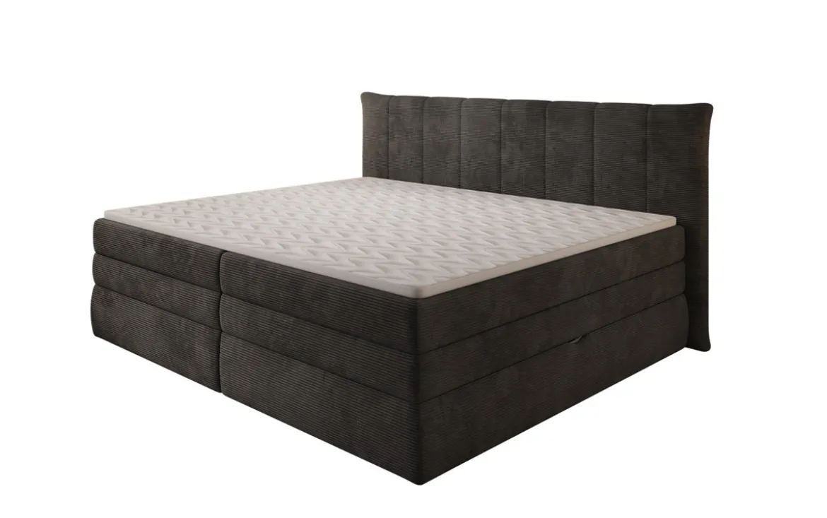 Familien Boxspringbett Stella in 220/240x200 mit Stauraum in Cord