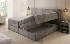Familien Boxspringbett Stella in 220/240x200 mit Stauraum in Cord
