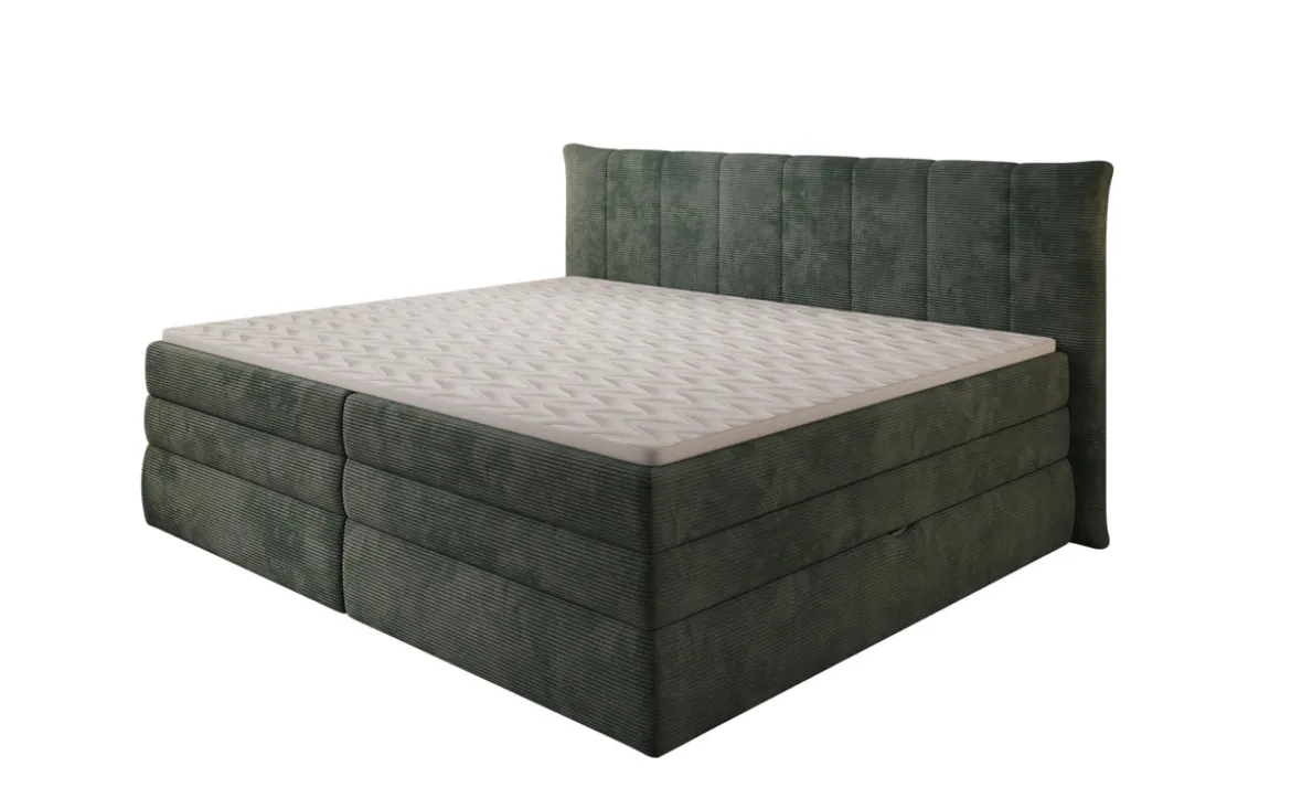 Familien Boxspringbett Stella in 220/240x200 mit Stauraum in Cord