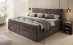 Familien Boxspringbett Stella in 220/240x200 mit Stauraum in Cord