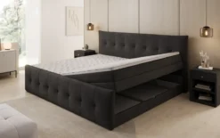 Familien Boxspringbett Valenza – 220/240x200 mit Stauraum in Samt