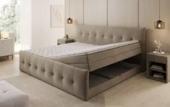 Familien Boxspringbett Valenza – 220/240x200 mit Stauraum in Samt
