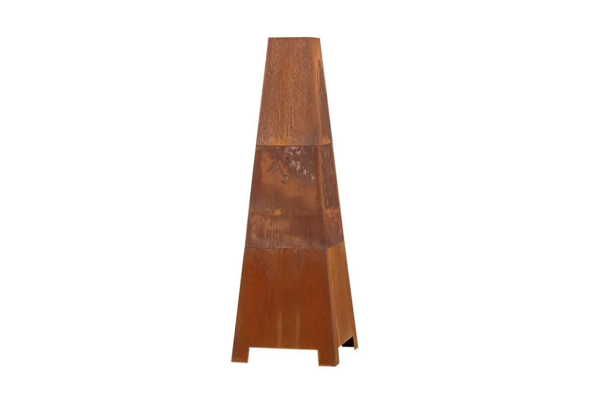 Feuerkorb Elias - quadratischer Kamin in Rusty Orange