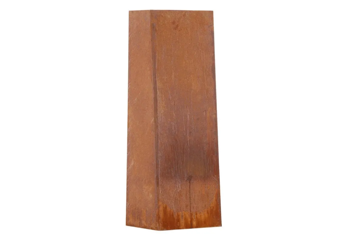 Feuerkorb Thomas - eckiger Stahlkamin in Rusty Orange