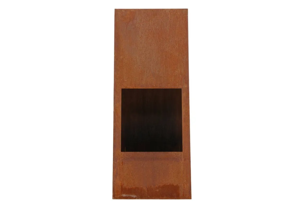Feuerkorb Thomas - eckiger Stahlkamin in Rusty Orange