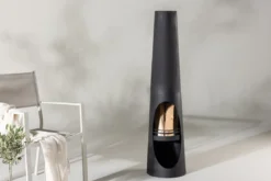 Feuerkorb Wilkus - zylinderförmiger Kamin in Schwarz