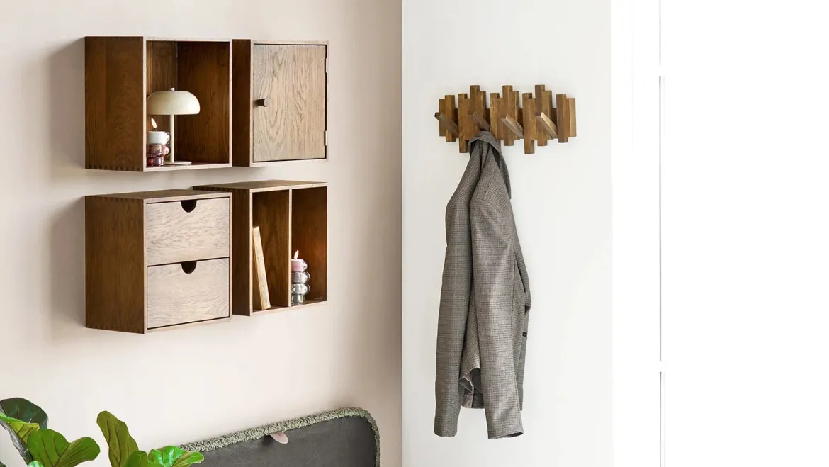 Garderobe Minimalistic - aus dunkelbraunem Eichenholz