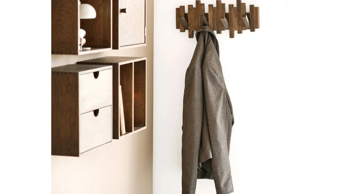 Garderobe Minimalistic - aus dunkelbraunem Eichenholz