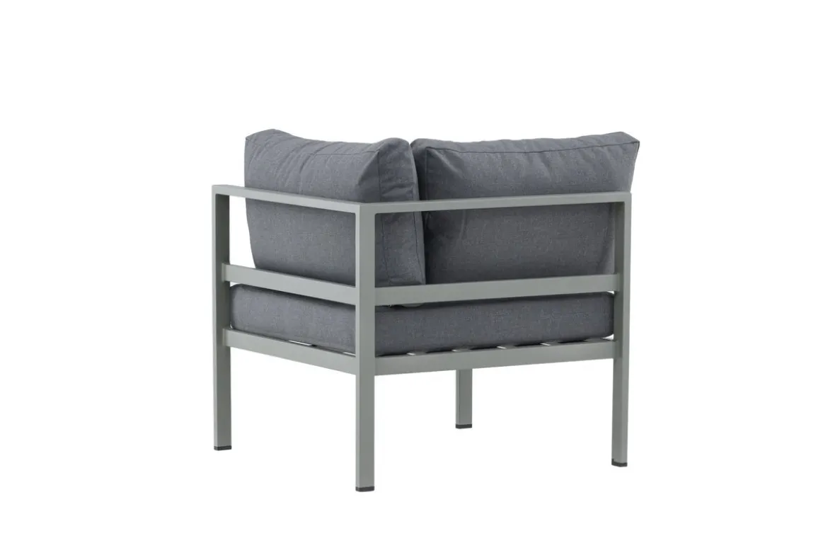 Gartenbank Eckmodul Borelio - Aus Aluminium in den Farben Khaki und Beige