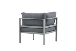 Gartenbank Eckmodul Borelio - Aus Aluminium in den Farben Khaki und Beige
