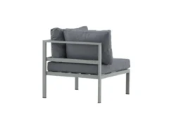 Gartenbank Eckmodul Borelio - Aus Aluminium in den Farben Khaki und Beige