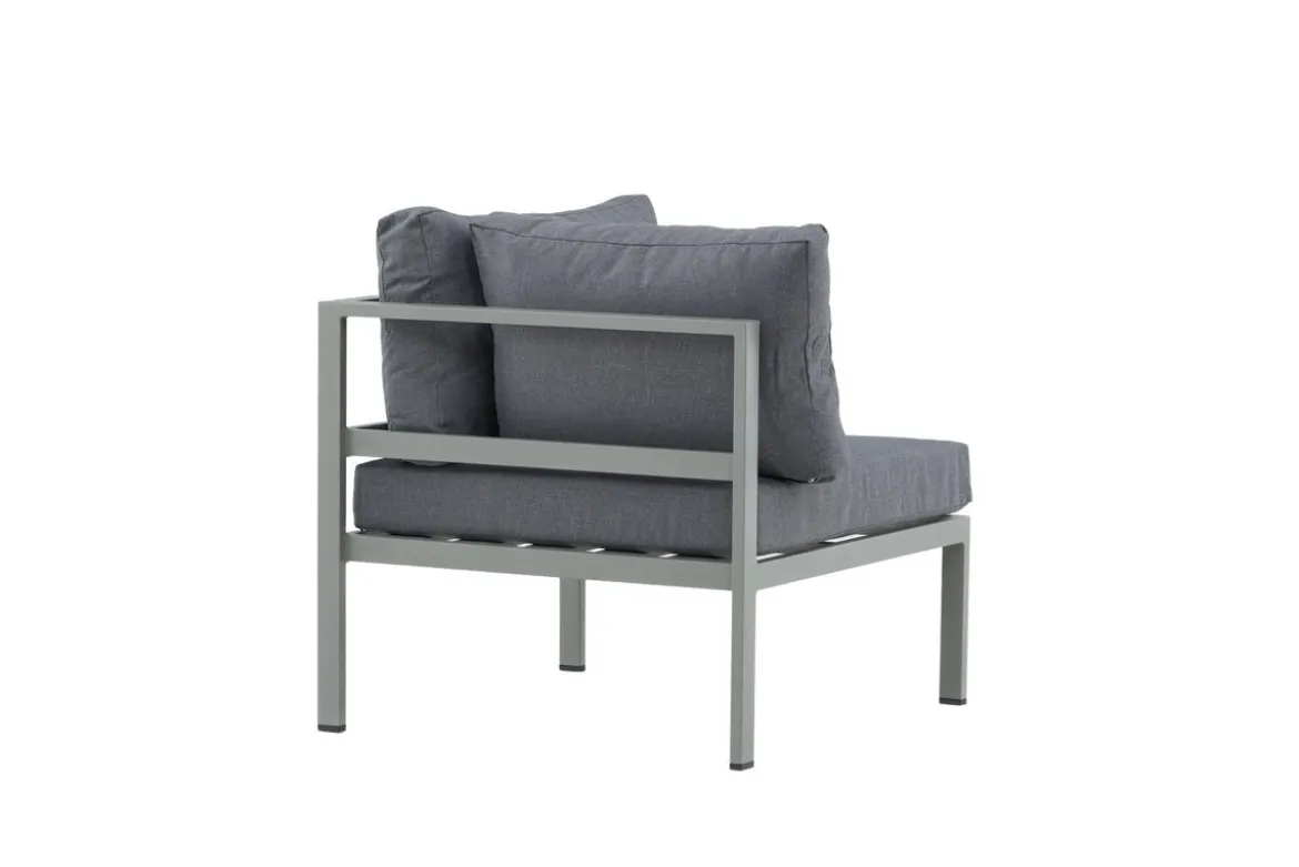 Gartenbank Eckmodul Borelio - Aus Aluminium in den Farben Khaki und Beige